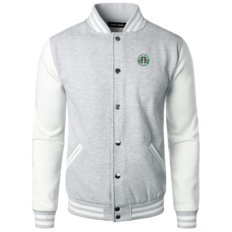Men’s Starbucks Coffee Varsity Baseball Jacket Cotton Blend Letterman Jackets