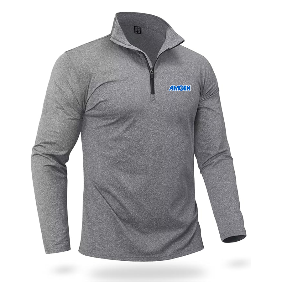 Men's Amgen Quarter Zip Pullover Premium Fleece Lined Heather Long Sleeve Golf Shirts Midweight 1/4 Half Zip Sweatshirts