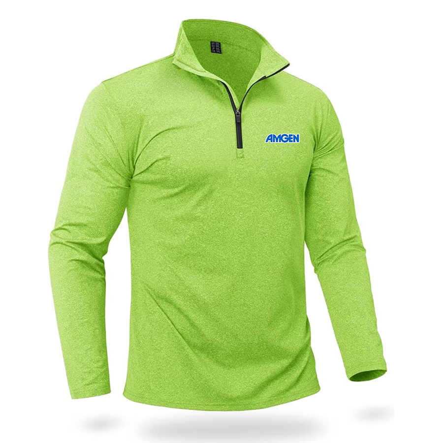 Men's Amgen Quarter Zip Pullover Premium Fleece Lined Heather Long Sleeve Golf Shirts Midweight 1/4 Half Zip Sweatshirts