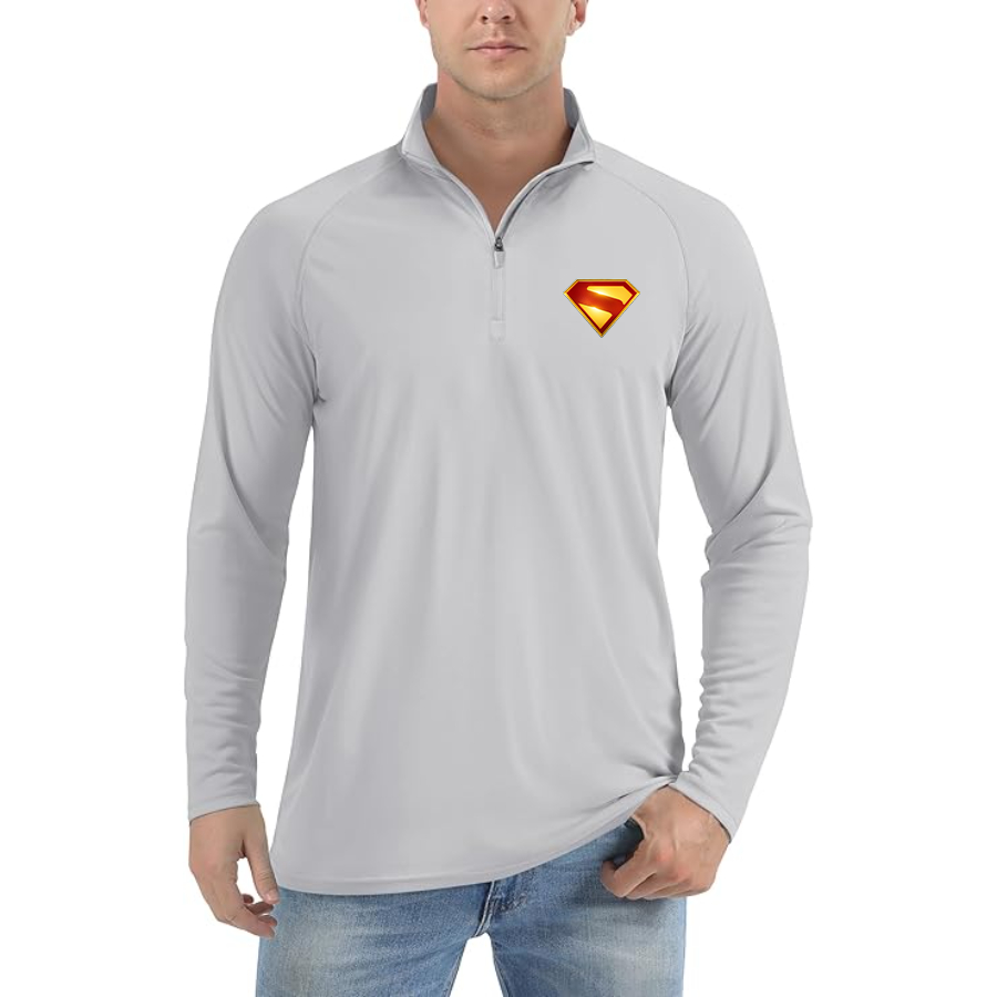 Men's Superman 2025 Lightweight Quarter-Zip Athletic Shirt Long Sleeve Performance Wear