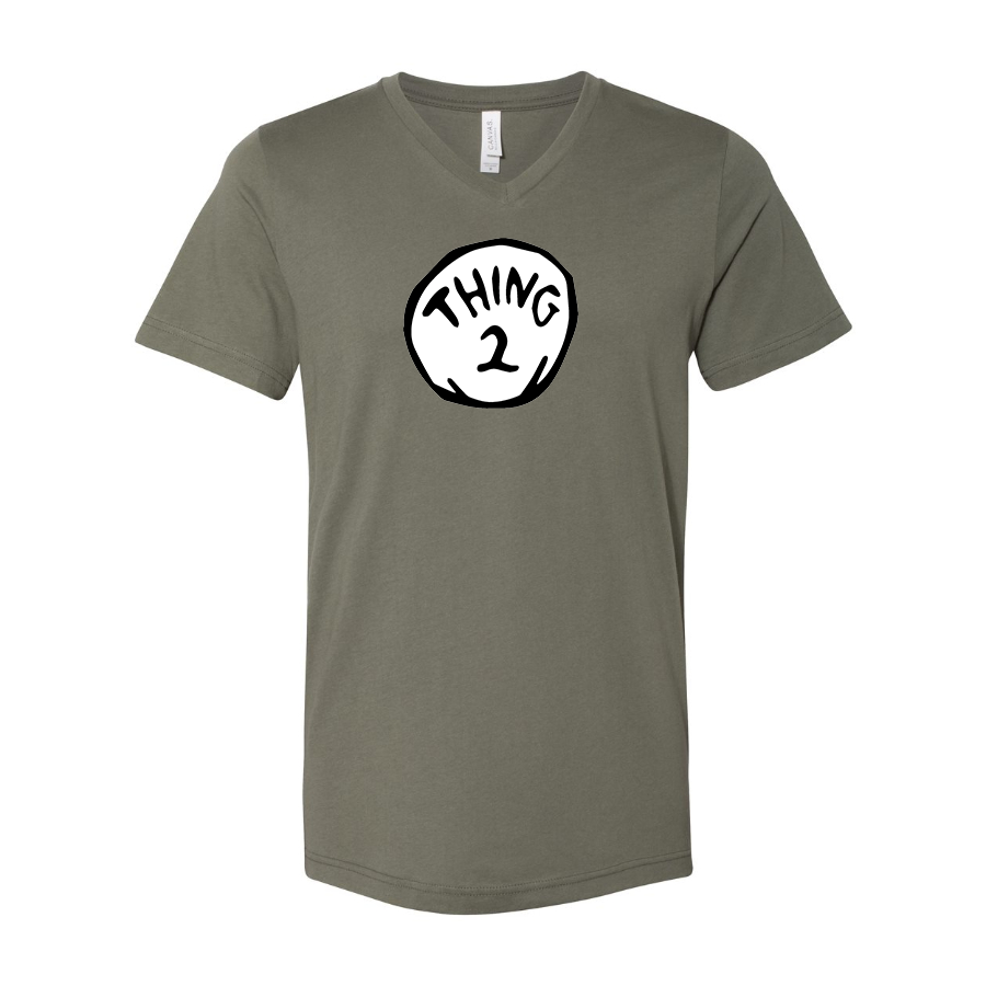 Men's Dr. Suess Thing 2 BELLA CANVAS Jersey V-Neck Tee