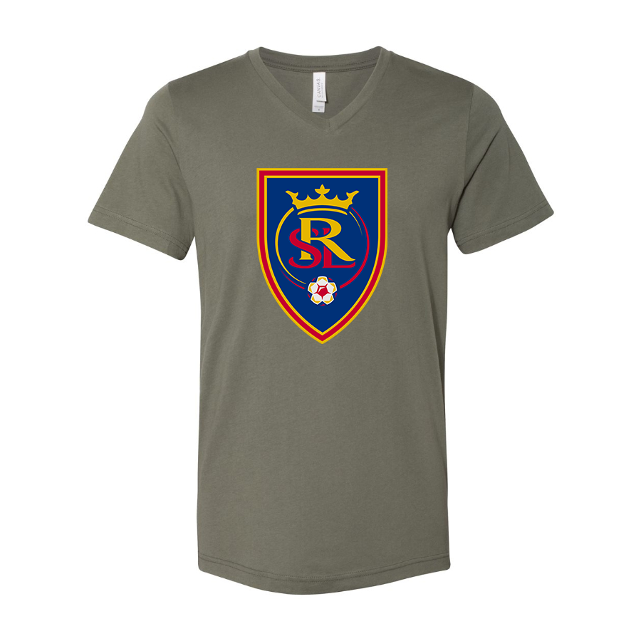 Men's Real Salt Lake Soccer BELLA CANVAS Jersey V-Neck Tee