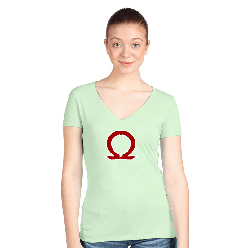 Women's God Of War Next Level Ideal V-Neck T-Shirt