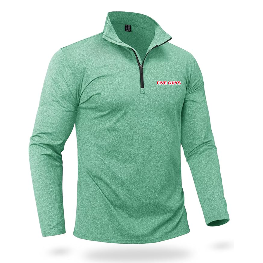 Men's Five Guys Quarter Zip Pullover Premium Fleece Lined Heather Long Sleeve Golf Shirts Midweight 1/4 Half Zip Sweatshirts