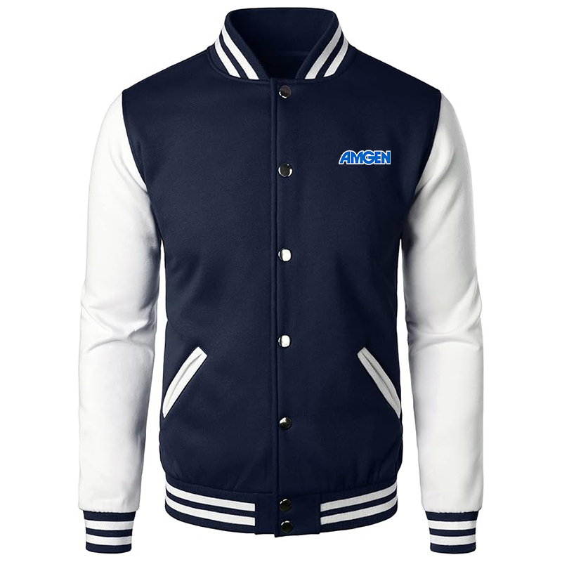 Men’s Amgen Varsity Baseball Jacket Cotton Blend Letterman Jackets