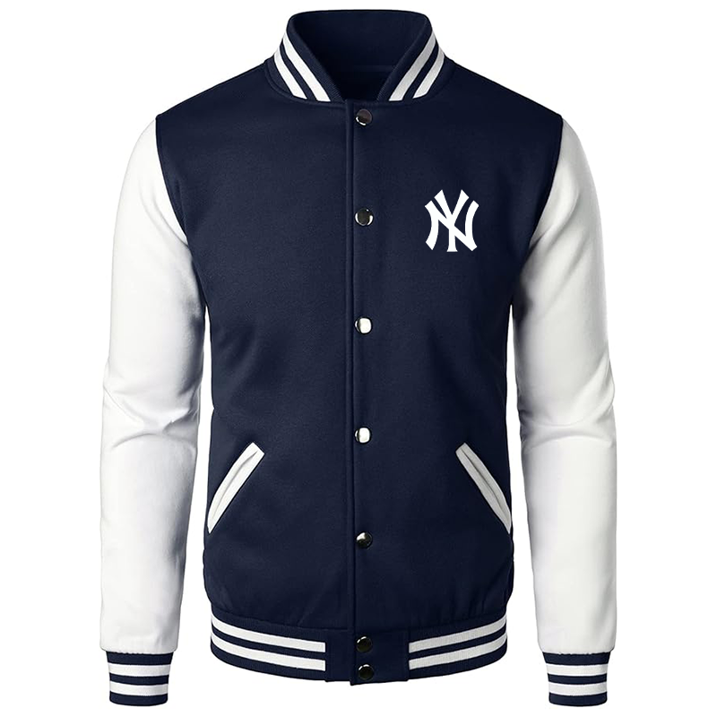 Men’s New York NY Yankees Varsity Baseball Jacket Cotton Blend Letterman Jackets