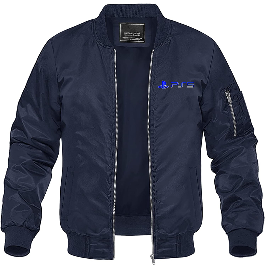 Men's Play Station PS5 Lightweight Bomber Jacket Windbreaker Softshell Varsity Jacket