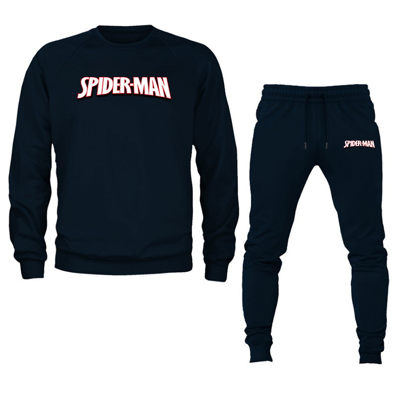 Men's Spider Man Crewneck Sweatshirt Joggers Set