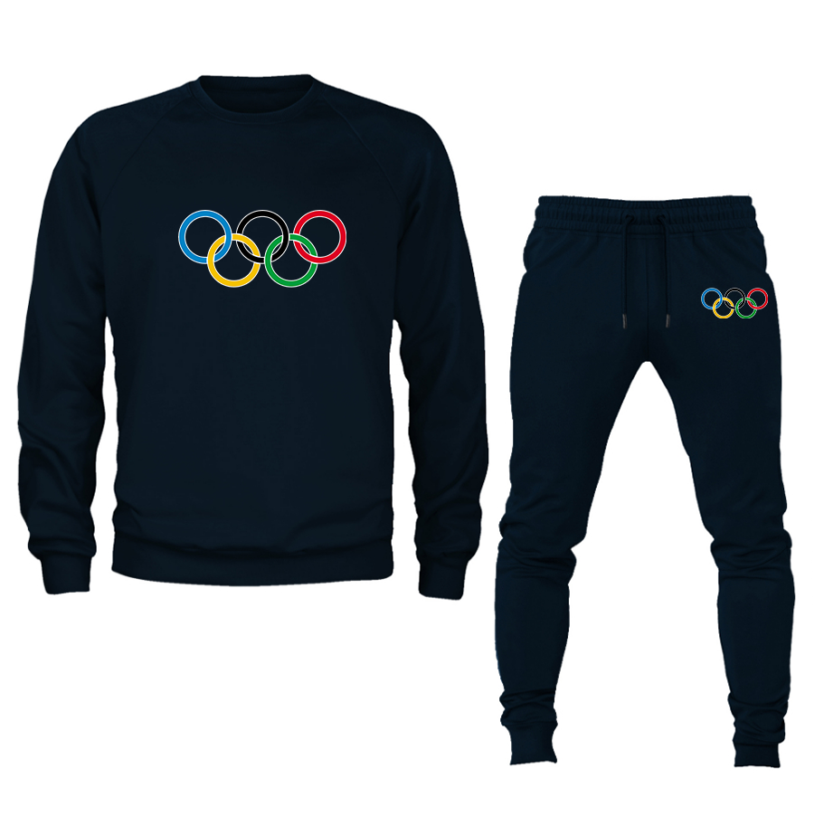 Men's Olympics Rings Crewneck Sweatshirt Joggers Suit