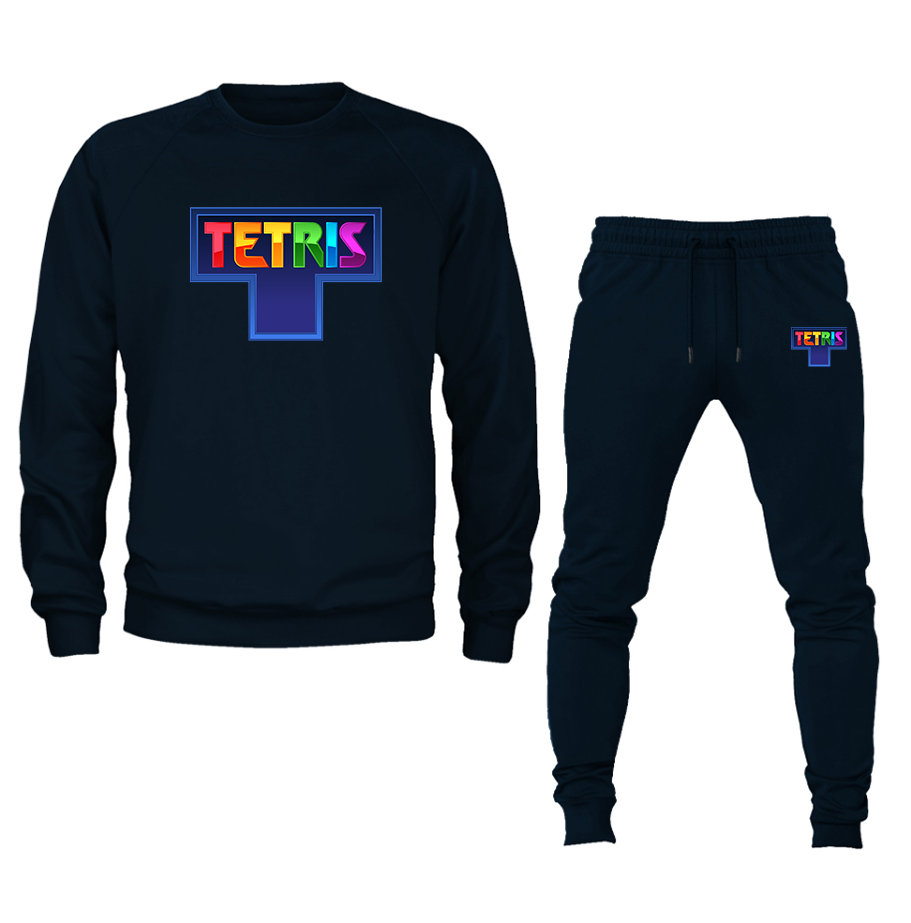 Men's Tetris Crewneck Sweatshirt Joggers Suit
