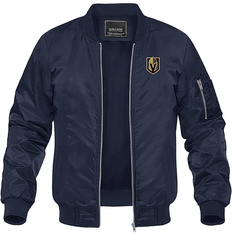 Men's NHL - Vegas Golden Knights Lightweight Bomber Jacket Windbreaker Softshell Varsity Jacket