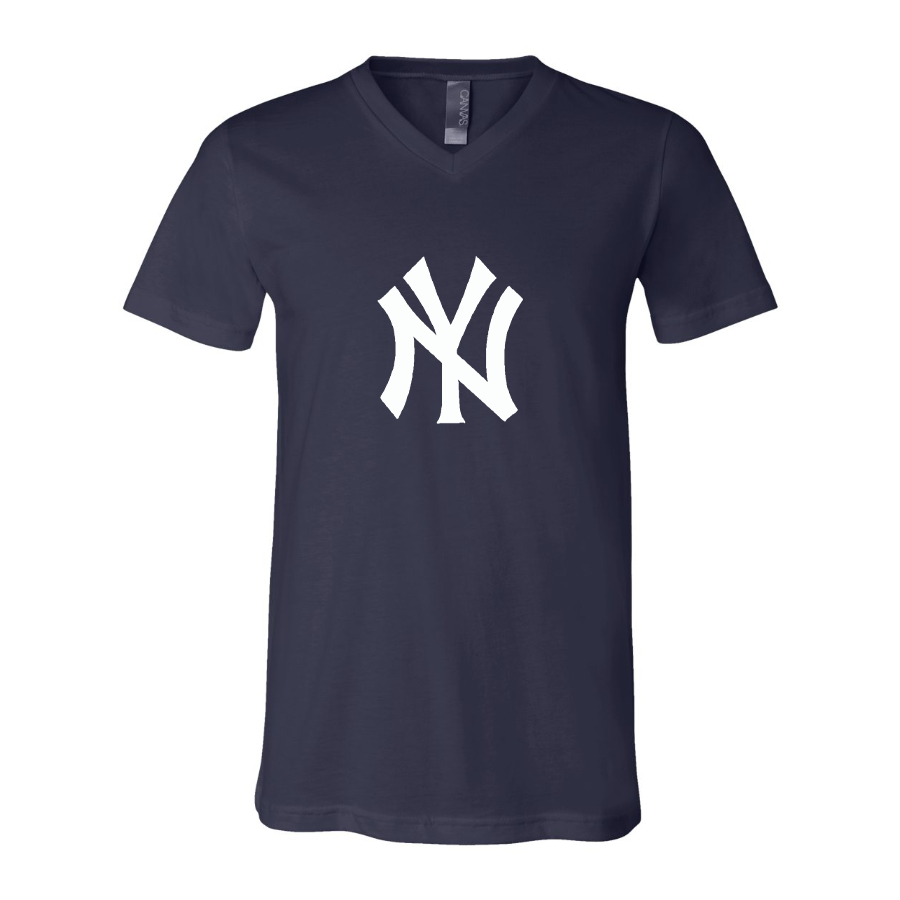 New York NY Yankees BELLA CANVAS Jersey V-Neck Tee
