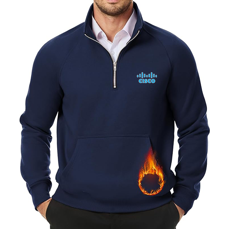 Men's Cisco JMIERR Quarter Zip Pullover Heavy Sweatshirts Warm Fleece Sweatshirt Polo