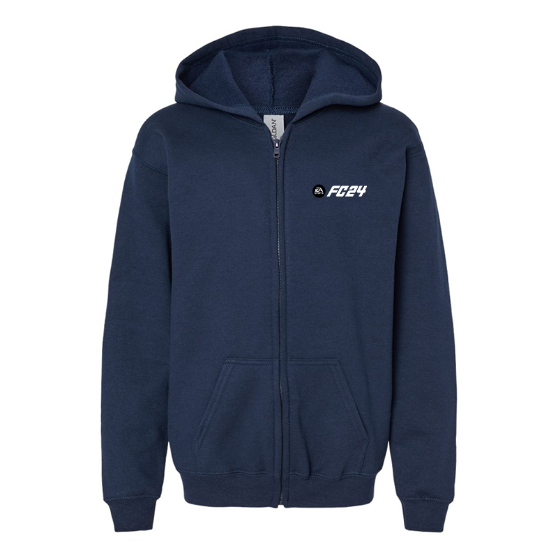 Youth's EA Sports FC 24 Gildan Heavy Blend Full-Zip Hooded Sweatshirt