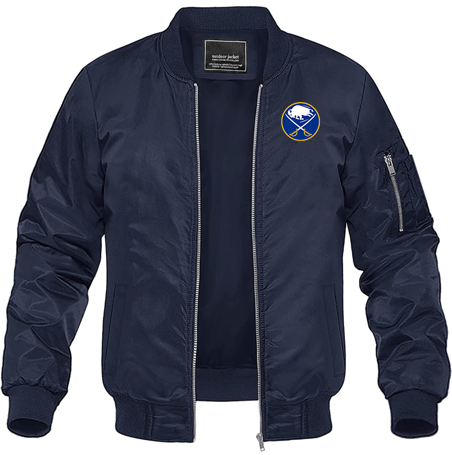 Men's NHL Buffalo Sabres Lightweight Bomber Jacket Windbreaker Softshell Varsity Jacket