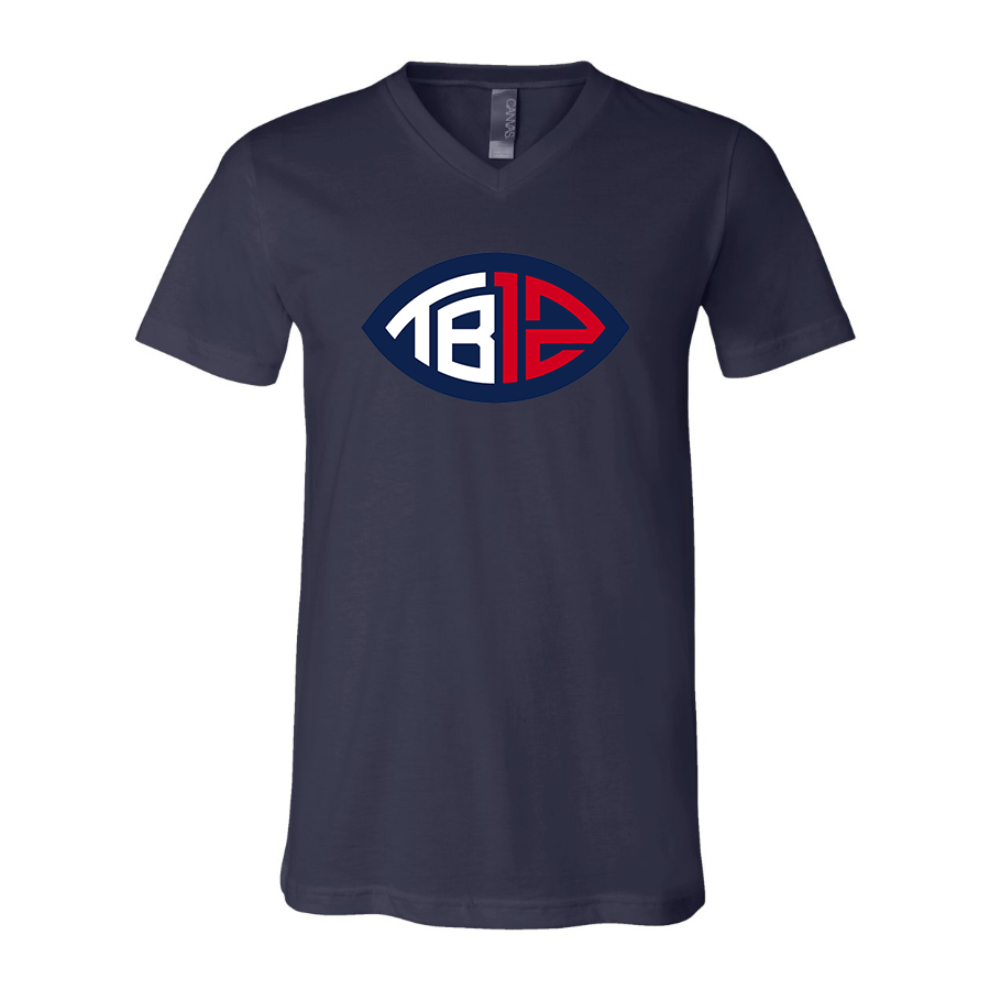 Men's Tom Brady 12 BELLA CANVAS Jersey V-Neck Tee