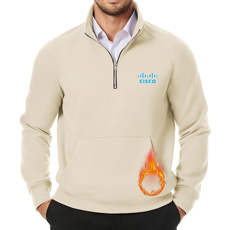 Men's Cisco JMIERR Quarter Zip Pullover Heavy Sweatshirts Warm Fleece Sweatshirt Polo