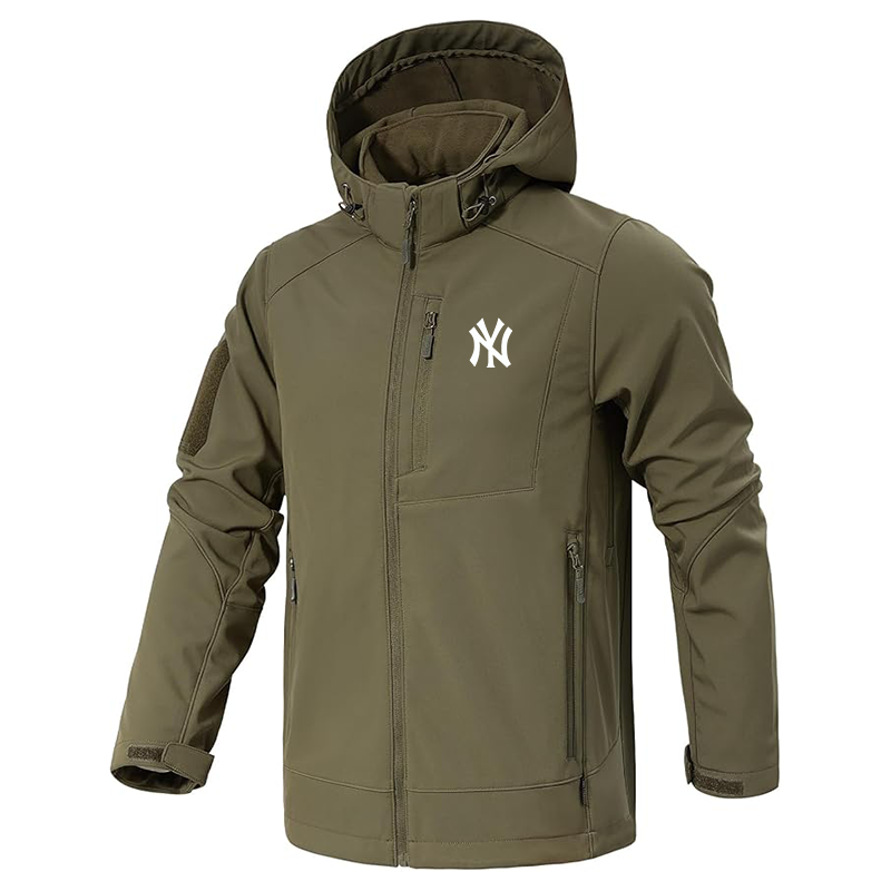 Men's New York NY Yankees Jacket Waterproof Hooded Coats Tactical Soft Shell Jackets