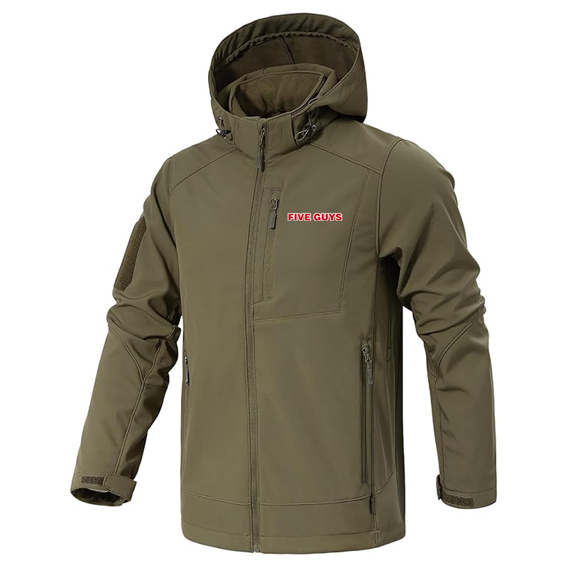 Men's Five Guys Jacket Waterproof Hooded Coats Tactical Soft Shell Jackets