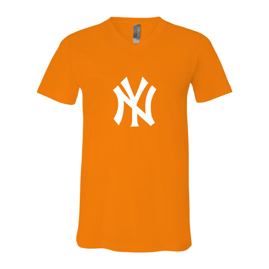 New York NY Yankees BELLA CANVAS Jersey V-Neck Tee