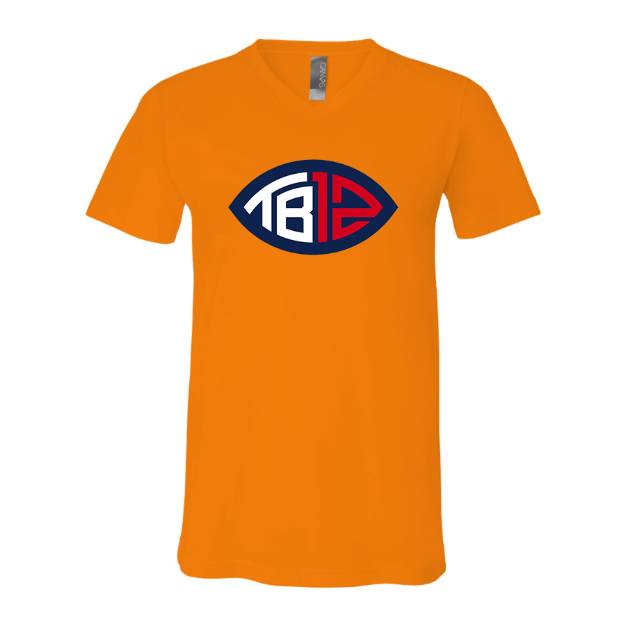 Men's Tom Brady 12 BELLA CANVAS Jersey V-Neck Tee