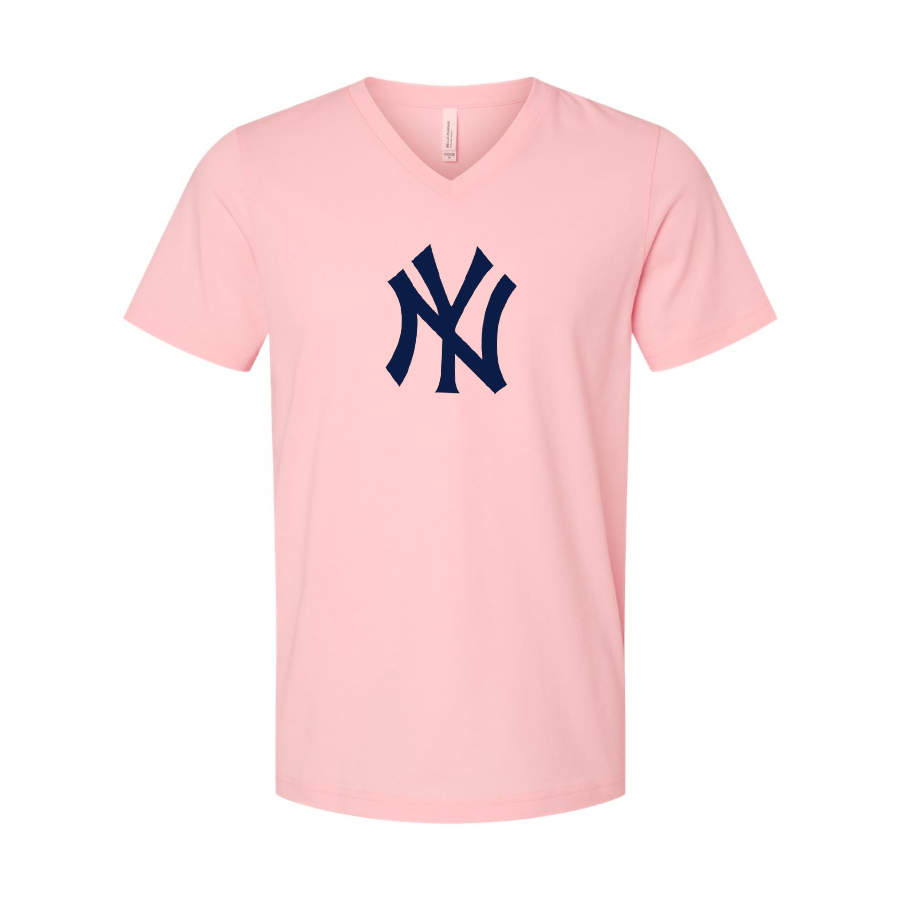 New York NY Yankees BELLA CANVAS Jersey V-Neck Tee