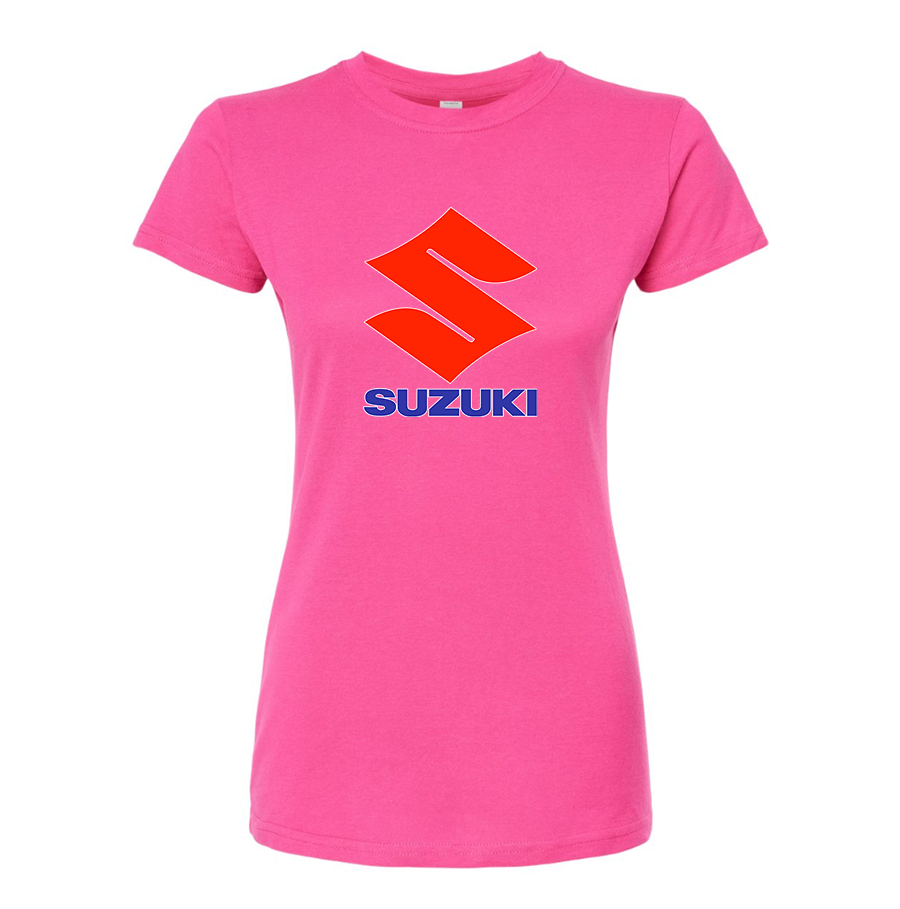 Women's Suzuki Bike Motorcycle Round Neck T-Shirt