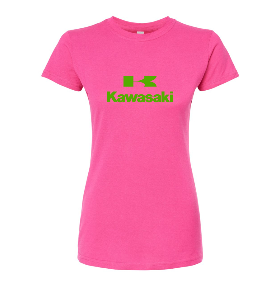 Women's Kawasaki Bike Motorcycle Round Neck T-Shirt