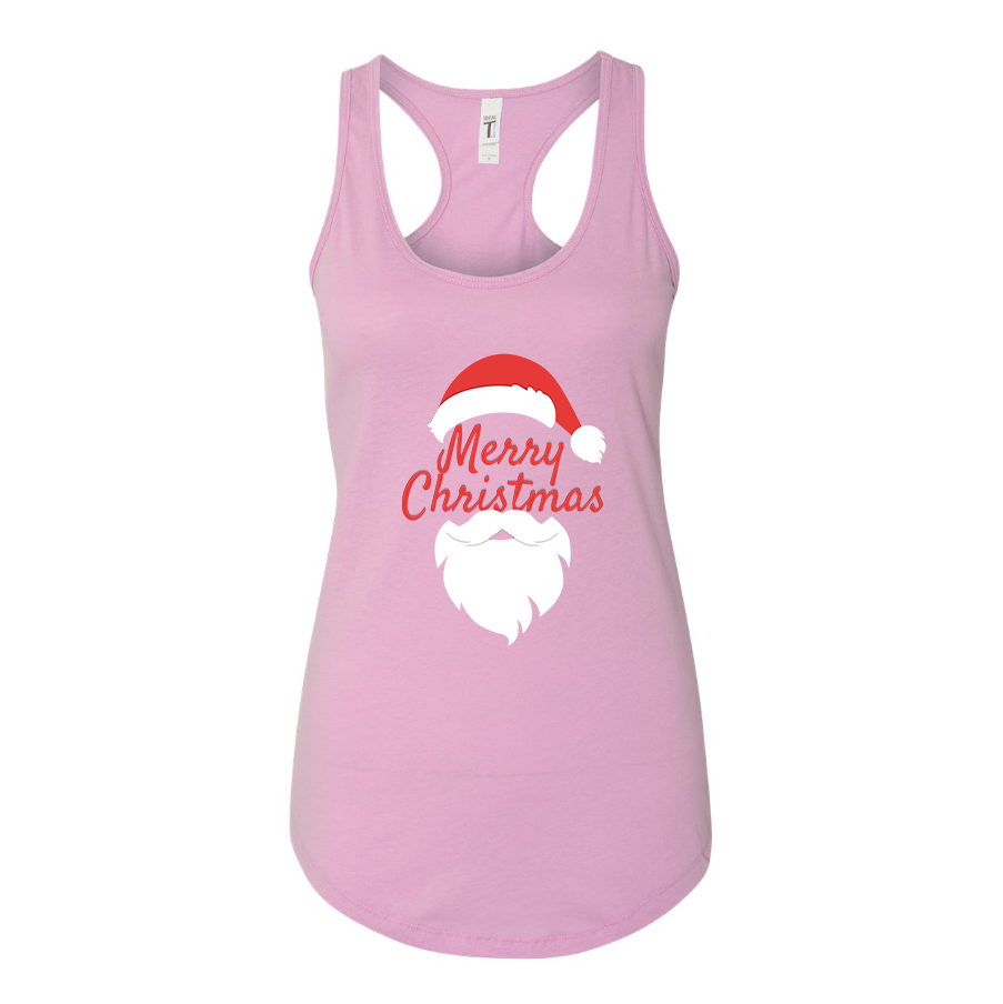 Women's Merry Christmas Santa Claus Racerback Tank Top