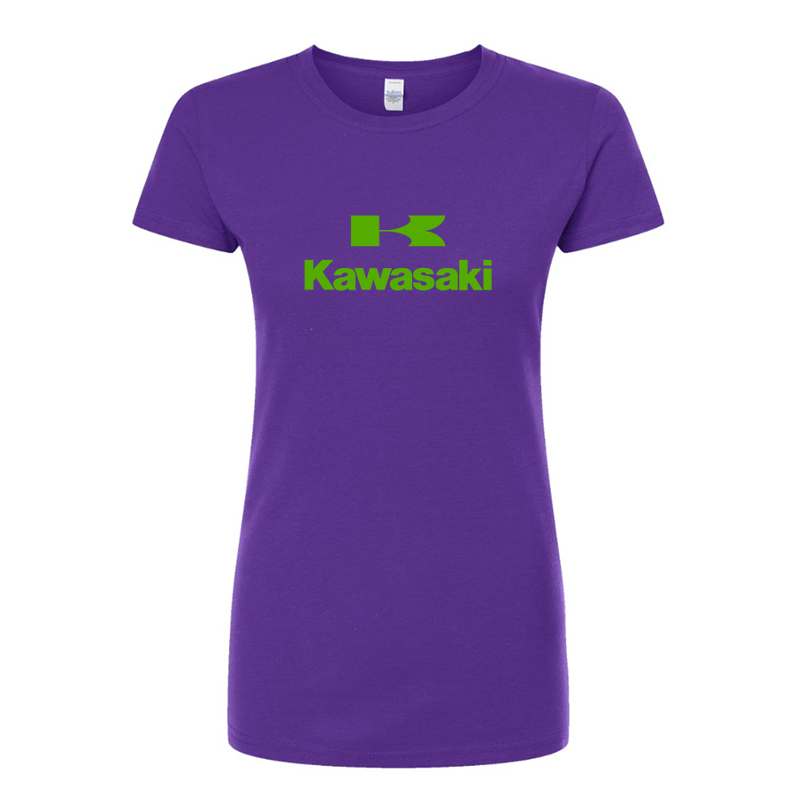 Women's Kawasaki Bike Motorcycle Round Neck T-Shirt