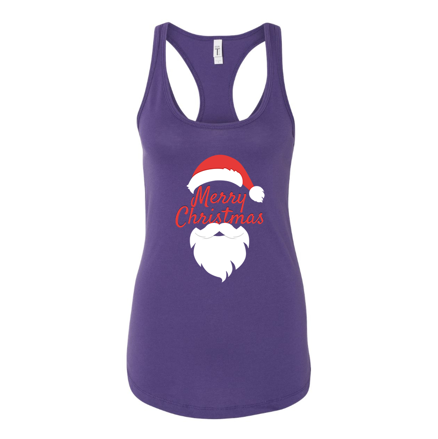 Women's Merry Christmas Santa Claus Racerback Tank Top