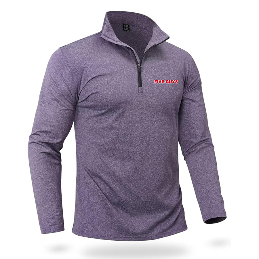 Men's Five Guys Quarter Zip Pullover Premium Fleece Lined Heather Long Sleeve Golf Shirts Midweight 1/4 Half Zip Sweatshirts