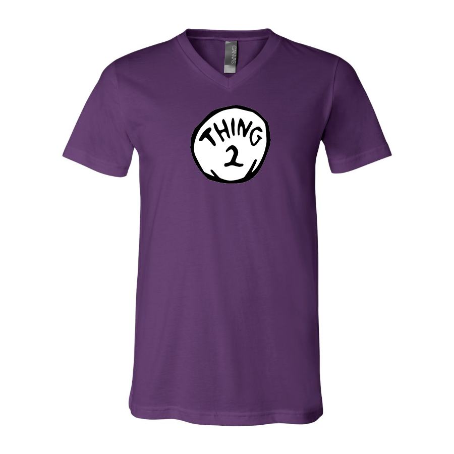 Men's Dr. Suess Thing 2 BELLA CANVAS Jersey V-Neck Tee