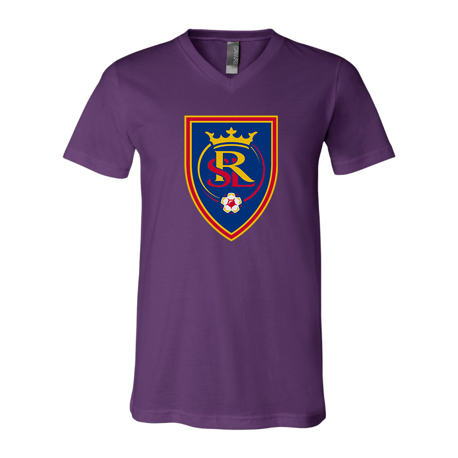 Men's Real Salt Lake Soccer BELLA CANVAS Jersey V-Neck Tee