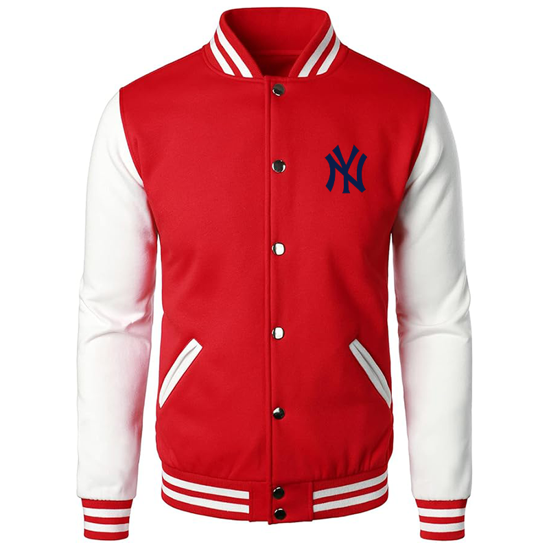 Men’s New York NY Yankees Varsity Baseball Jacket Cotton Blend Letterman Jackets