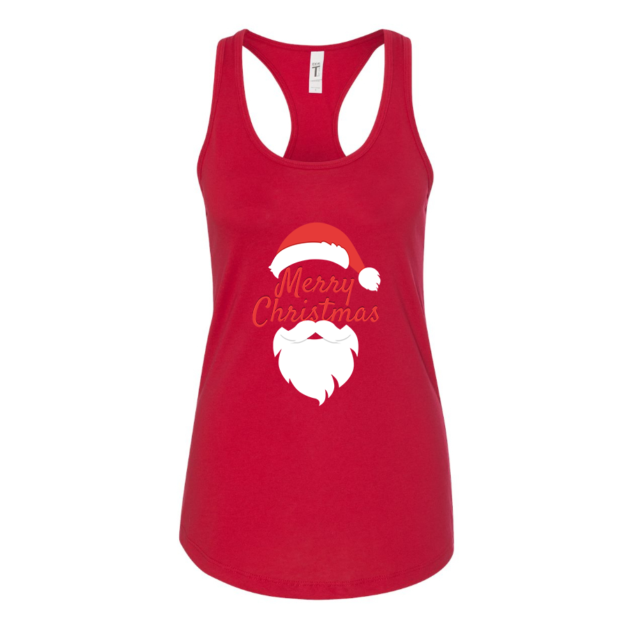 Women's Merry Christmas Santa Claus Racerback Tank Top