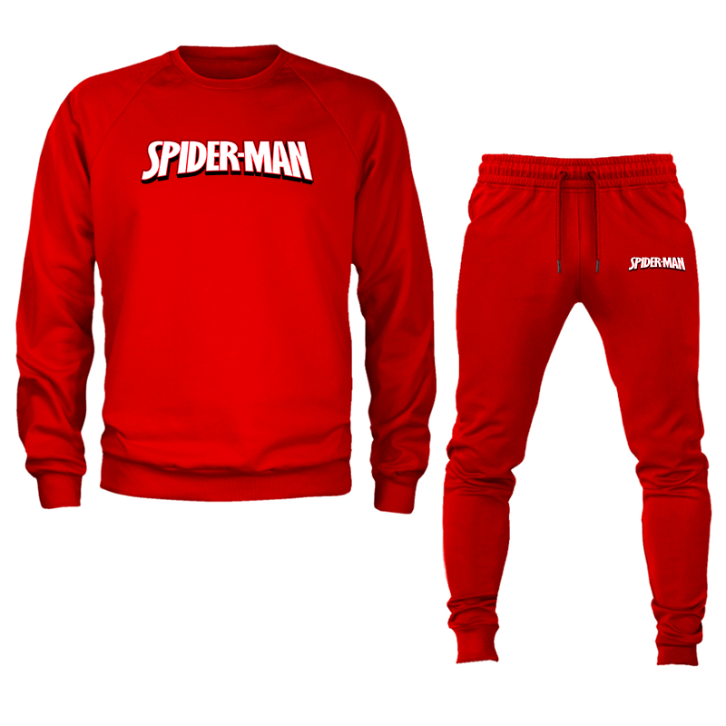 Men's Spider Man Crewneck Sweatshirt Joggers Set