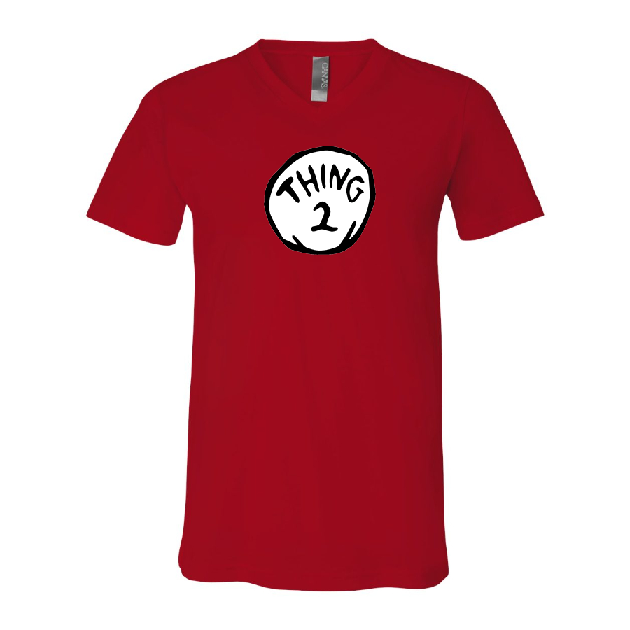 Men's Dr. Suess Thing 2 BELLA CANVAS Jersey V-Neck Tee