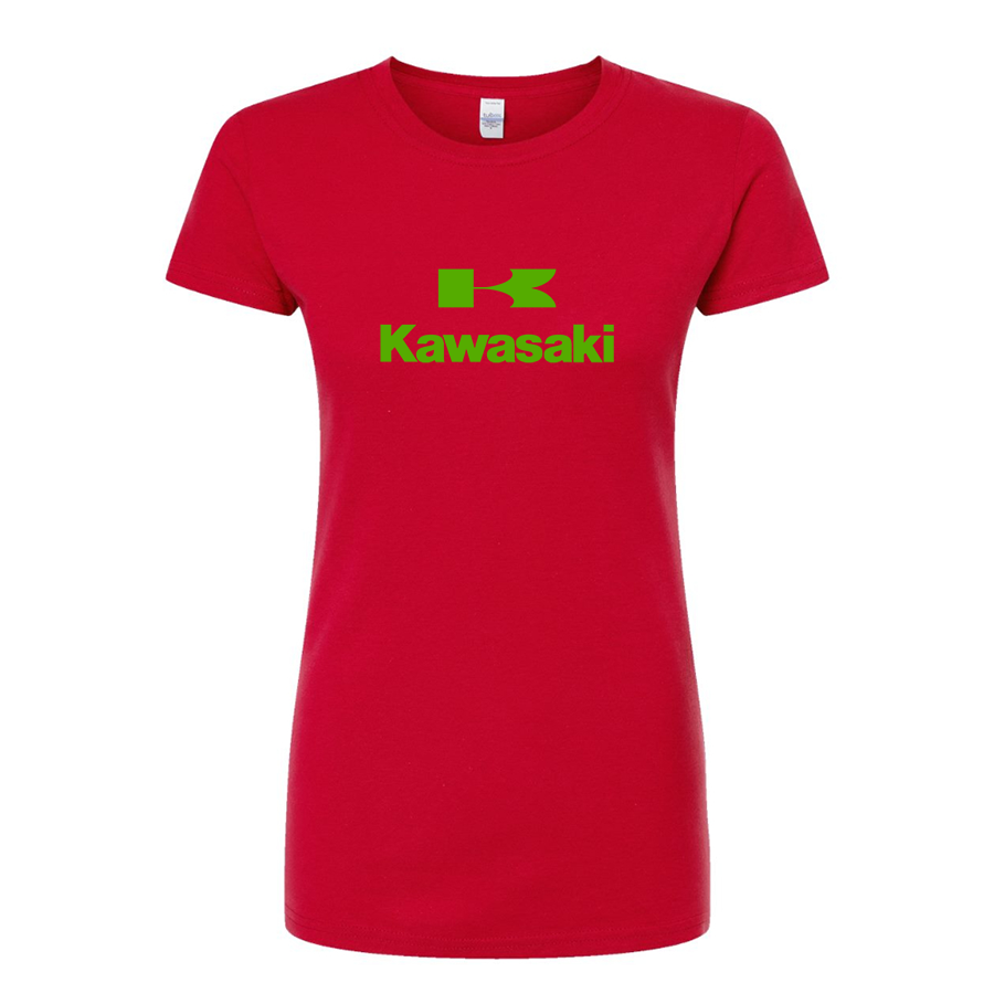Women's Kawasaki Bike Motorcycle Round Neck T-Shirt