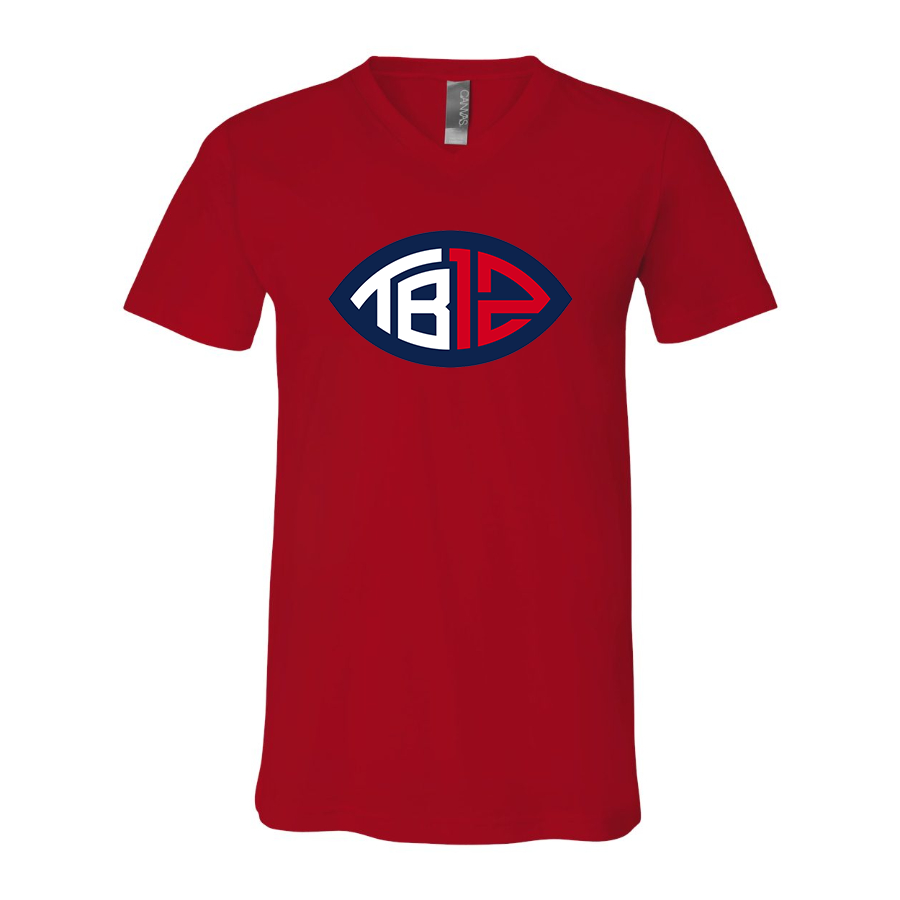 Men's Tom Brady 12 BELLA CANVAS Jersey V-Neck Tee