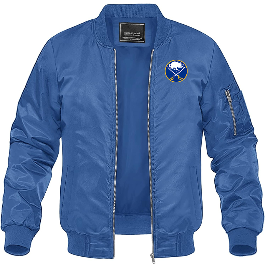 Men's NHL Buffalo Sabres Lightweight Bomber Jacket Windbreaker Softshell Varsity Jacket