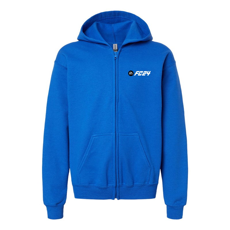 Youth's EA Sports FC 24 Gildan Heavy Blend Full-Zip Hooded Sweatshirt