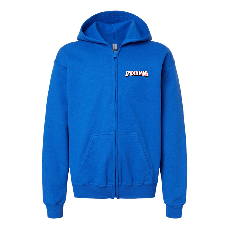 Youth's Spider Man Gildan Heavy Blend Full-Zip Hooded Sweatshirt