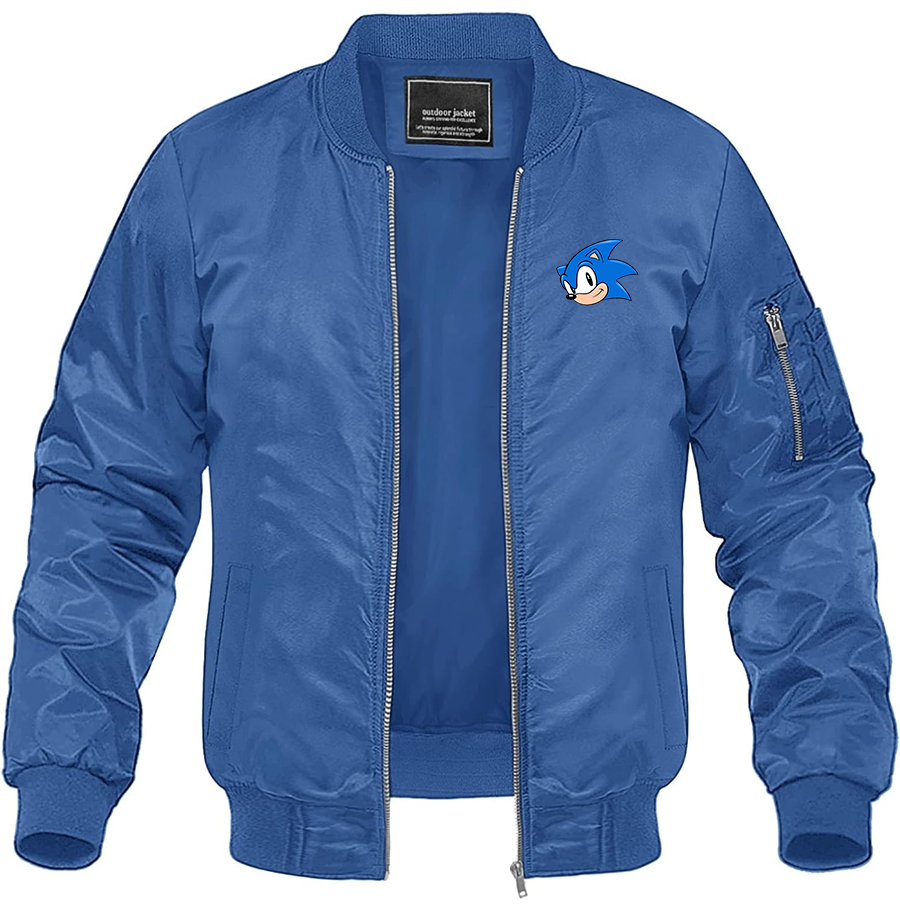 Men's Sonic the Hedgehog Lightweight Bomber Jacket Windbreaker Softshell Varsity Jacket