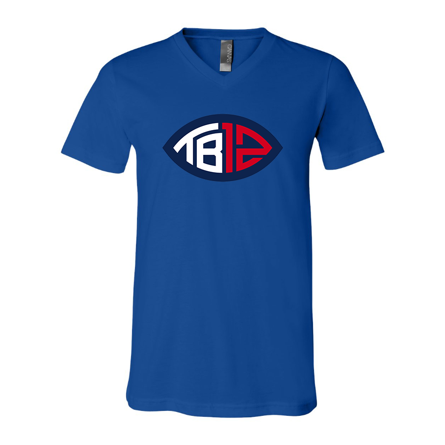 Men's Tom Brady 12 BELLA CANVAS Jersey V-Neck Tee