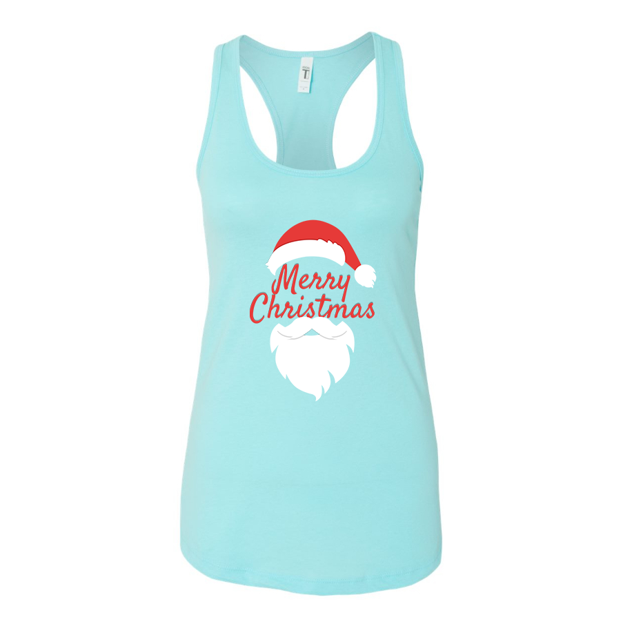 Women's Merry Christmas Santa Claus Racerback Tank Top