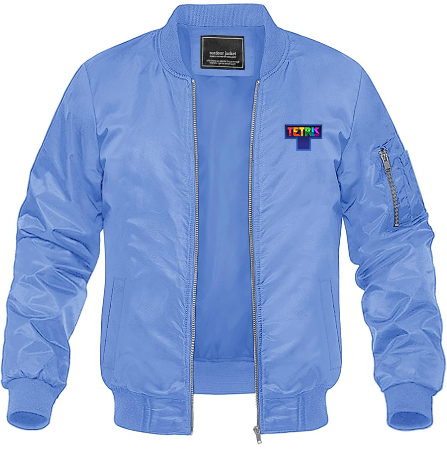 Men's Tetris Lightweight Bomber Jacket Windbreaker Softshell Varsity Jacket
