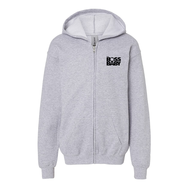 Youth's Boss Baby Gildan Heavy Blend Full-Zip Hooded Sweatshirt