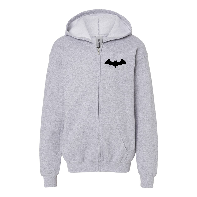 Youth's Batman Gildan Heavy Blend Full-Zip Hooded Sweatshirt