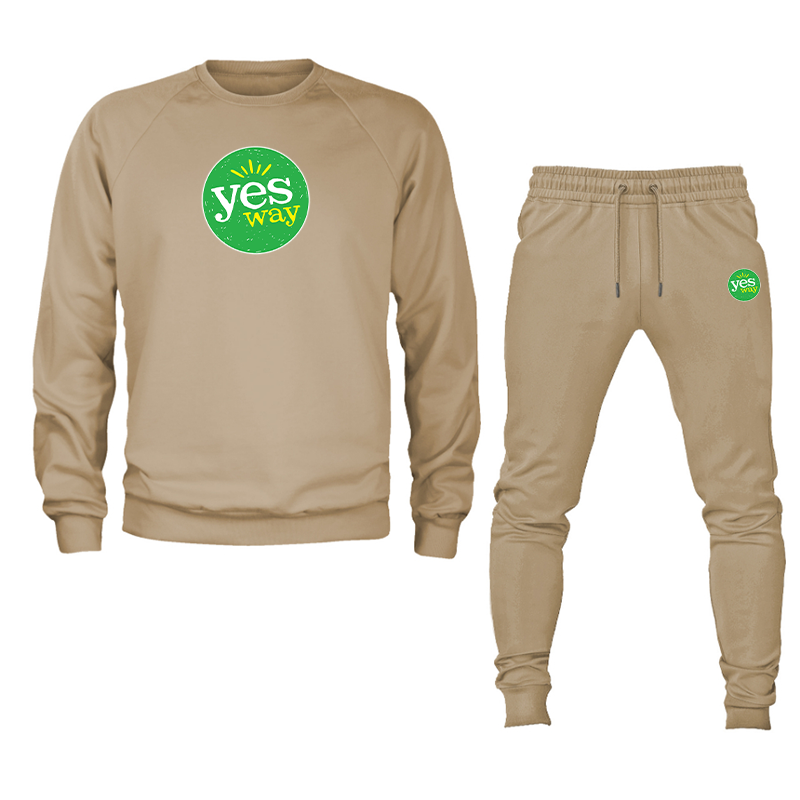 Men's Yes Way Crewneck Sweatshirt Joggers Set